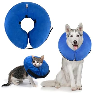 HTTDSLF Collare Protettivo Gonfiabile, Collare Gonfiabile Cane, Collare Regolabile, Collare Protettivo Gonfiabile per Cani, Ciambella Cane Post Intervento, Cono per Cani, per Recupero Postoperatorio