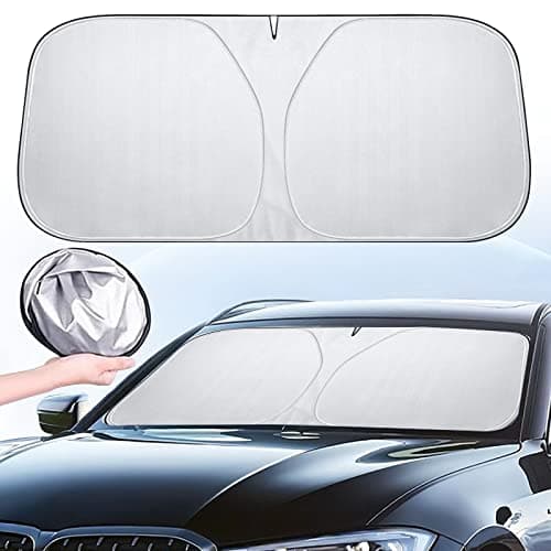 Parasole per Auto 142×80cm Parabrezza Interno, Ripiegabile, Tendine Portabile, SUV Camion, Isolamento Termico e Protezione UV (L)