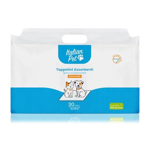 Italian Pet Traverse per Cani e Gatti Super Assorbenti 60x90 cm (30 Pezzi) Tappetini Igienici per Animali Cuccioli e Adulti - Multiuso, Neutralizzano Gli Odori, Asciugatura Rapida