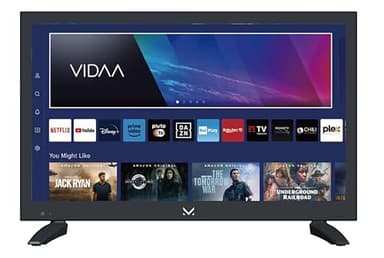 Majestic SM19 V1 - Televisore SMART LED HD READY 19", Sistema operativo VIDAA, Wi-Fi integrato, DVB-T/T2 e DVB-S/S2, Doppio sistema di alimentazione: AC 100/240V - DC 12V, Telecomando, USB