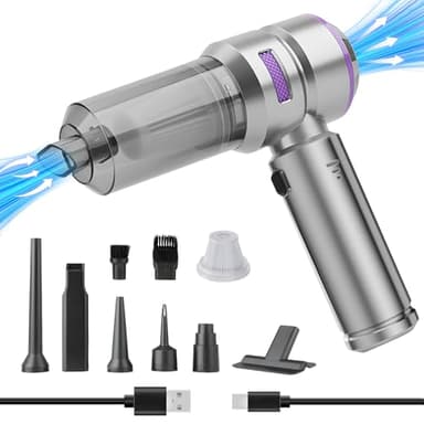 Higoom 4 in 1 Cordless Aspirapolvere Portatile,Auto Aspirapolvere,22000PA Forte Aspirazione Mini Aspirapolvere,Soffiatore Di Polvere,Può Essere Utilizzato Per La Casa,Auto