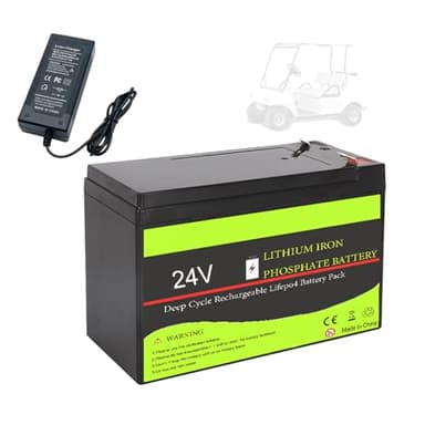 HJGHY Batteria LiFePO4 24V 100Ah 200Ah 300Ah Batteria Ricaricabile al Litio Ferro fosfato a Ciclo Profondo BMS Integrato per Batteria di accumulo di energia Solare per Golf Cart,24v,300Ah