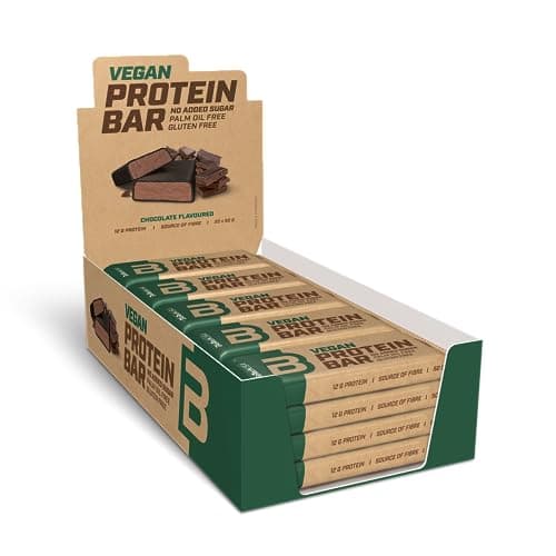 BioTechUSA Vegan Protein Bar, barretta proteica senza glutine e lattosio, con fonti proteiche di origine vegetale, ricoperta da delizioso cioccolato, senza zuccheri aggiunti, 20 * 50 g, Cioccolato