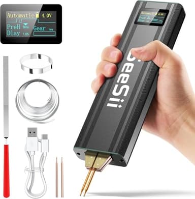 Seesii Saldatrice a Punti per Batterie - SE-209 Mini Spot Welder Portatile Aggiornato 80 Marce con Batteria 5,0 Ah per Lamiere di Nichel 0,1-0,2 mm, Ferro, Acciaio Inossidabile