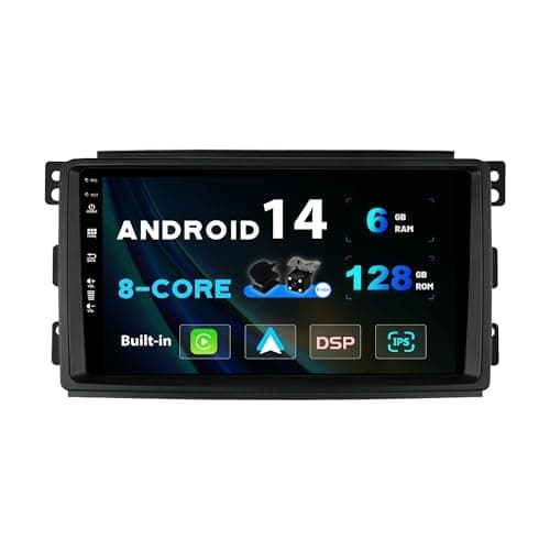 SXAUTO [6GB+128GB] Android 13 IPS Autoradio Per Benz Smart fortwo 451 (2005-2010) - Senza fili CarPlay/Android Auto - LED Telecamera + MIC - DSP DAB Fast-boot Volante 360-Camera WiFi - 2 Din 9 Pollici