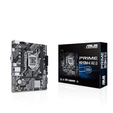 ASUS PRIME H510M-K R2.0 Scheda madre Intel H510, LGA 1200, mATX, DDR4, PCIe 4.0, slot M.2, USB 3.2 Gen 2, Type-A, Nero