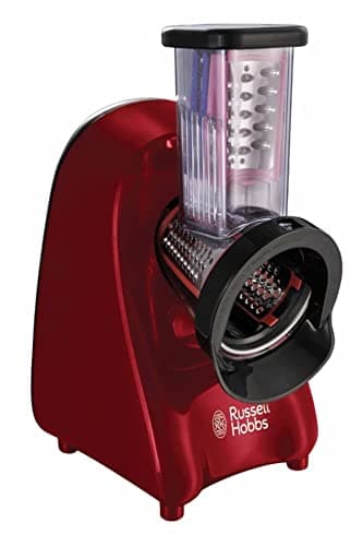 Russell Hobbs Affetta Verdure Elettrico Rosso - 3 Modalità Grattugia - Grossolana, Fine e a Fette - Senza BPA e Lavabile in Lavastoviglie, Tritatutto e Grattugia da Cucina, 22280-56