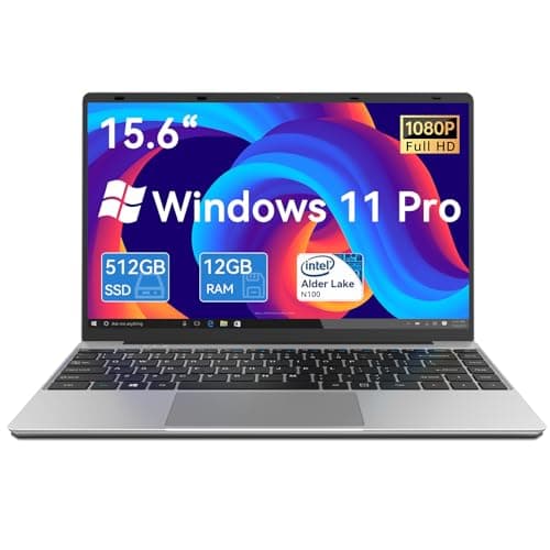 Gezoon 15.6 Pollici Computer PC Portatile Win 11 Pro, Notebook 12GB LPDDR4 512G SSD, Celeron N100 Laptop, FHD 1920x1080, WiFi a doppia banda 2.4G/5G, BT4.2, 4K Video, Type-C, 7.6V/6500mAH