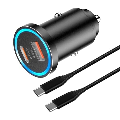 45W Caricatore Auto per Samsung Galaxy S23 FE/S24/S25 Plus Ultra/S22/S21 A55 5G A25 A35 A54 A16 A53 A23 A33 A14 A34 A15 A56 iPhone 15 16 Pro Max USB C Cellulare Caricabatterie Accendisigari e Cavo