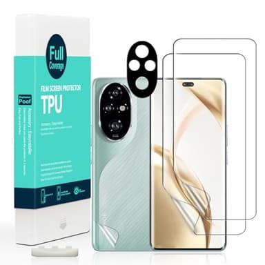 Ibywind 2 Pezzi Pellicola Protettiva per Honor 200 Pro 5G 6,78"+1 Protettore Len Della fotocamera+1 Pellicola Posteriore,Pellicola TPU Flessibile