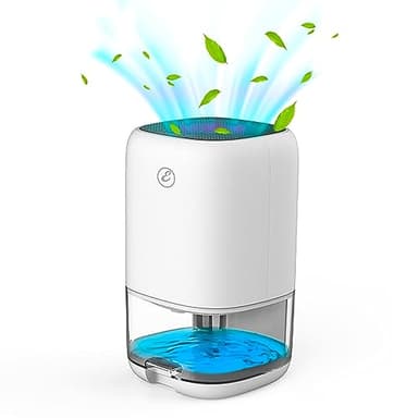 Deumidificatore Casa Tecnologia Peltier Timer Spegnimento Automatico Luce LED Colorata Portatile Super Silenzioso Adatto Camera Ufficio Bagno Cucina Soggiorno Design Perosa Bianco 25 x 15 x 15 Cm