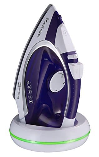 Russell Hobbs Ferro da Stiro a Vapore - Senza Fili con Base di Ricarica - 2400 W, Colpo di Vapore Extra 135 g/min, 300 ml; Piastra in Ceramica, Tempo di stiratura max. 25 sec., Cordless, 23300-56