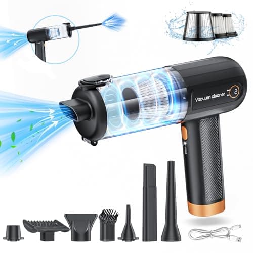 ofottofo Aspiradora Auto Potente, 15000PA Piccolo Aspirabriciole Senza Fili, Mini Aspirapolvere Portatile Ricaricabile Para Sofás, Peli Animali, Camping con Display LED 2 Velocidades