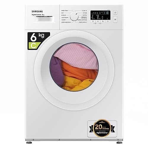 Samsung Lavatrice Slim WW60A3120WE/ET Libera Installazione, 6 Kg, 1200 RPM, Vapore, Carica Frontale, No Wifi, 60l x 85h x 40p cm