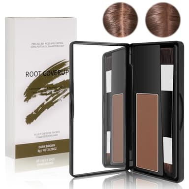 Polvere Capelli, 8g Polvere per Attaccatura, Correttore per la Radice, Uso per Riempire I Capelli Diradati, Polvere per Capelli Donna, Lunga Tenuta e Impermeabile (Marrone Scuro)