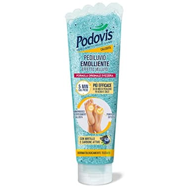 Podovis, Pediluvio Emolliente - Effetto Velluto, Piedi Morbidi e Lisci, Rimozione Calli e Duroni, Elimina gli Ispessimenti della Pelle, Effetto Massaggiante ed Esfoliante, 150 ml