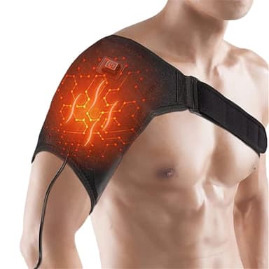 Fascia per spalle con USB a riscaldamento rapido, con 3 livelli di riscaldamento, supporto per spalle riscaldato, imbottitura per spalle regolabili, fascia per spalla sinistra, destra, colore nero