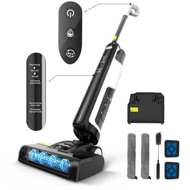 Redkey W12SE aspirapolvere lavapavimenti senza filo lavasciuga lava e aspira pavimenti Autopulente | Autonomia 45' | Anti-intreccio capelli | Disinfezione elettrolitica | 1.15L Doppio Serbatoio