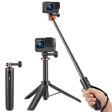 Vkesen Bastone Selfie Telescopico da 51cm con Mini Treppiede Integrato per GoPro Hero 13/12/11/10/9, DJI Osmo Action 5 Pro/4, Insta360 Ace Pro e altre Action Camera