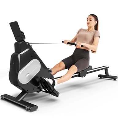 Botifly Vogatore, Vogatore Magnetico a 16 Livelli con Display a LED Rail Scorrevole Silenzioso per Attrezzature di Allenamento Interno Palestra a Casa