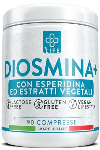 Diosmina Esperidina 1000mg 90 Compresse PiuLife® Microcircolo, Circolazione Gambe Pesanti E Caviglie Gonfie, Vene Varicose Gambe, Con Bromelina E Centella Asiatica, Estratto Di Ippocastano