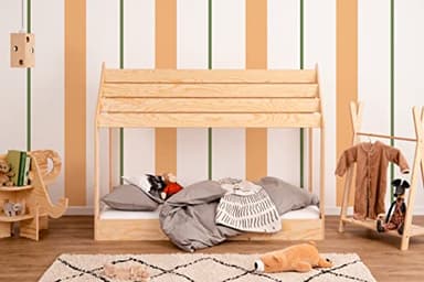 smartwood letto a casetta sul pavimento Moon M letto per bambini 80x190 con rete a doghe - lettino Montessori per bambini e bambine - letti in legno e rete a doghe per bambini - 190x80