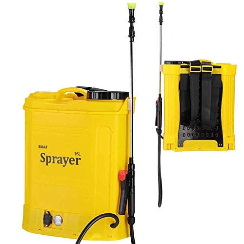 Pompa Nebulizzatore da Spalla Irroratrice Alimentazione a Batteria 12Ah Ricaricabile Capacità 16Lt Pressione 2-3 BAR Asta Nebulizzante in Acciaio Spallacci Imbottiti e 3 Ugelli di Spruzzatura