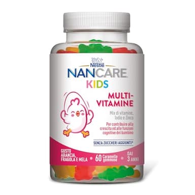 NESTLÉ NANCARE KIDS Multi-Vitamine Integratore Alimentare per bambini da 3 anni, Barattolo da 60 caramelle gommose (162g)