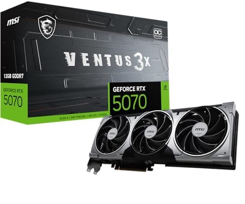 MSI GeForce RTX™ 5070 12G VENTUS 3X OC Scheda Video – GDDR7, 28Gbps, PCIe 5.0, HDMI 2.1b, DP 2.1b, 6144 CUDA Cores, 192-bit, Torx FAN 5.0, Afterburner, Metal Backplate, 650W PSU raccomandato