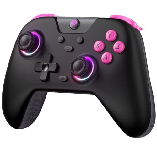 EasySMX X05 Wireless Controller PC con RGB Luce- Joystick/Trigger Hall- Batteria Ricaricabile da 750mAh- Vibrazione- Turbo per PC/Switch/Mobile- Joystick PC Compatible con Black Myth: Wukong- Nero