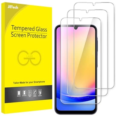 JETech Pellicola Protettiva per Samsung Galaxy A25 5G 6,5 Pollici, 9H Vetro Temperato Film, Antigraffio, HD Chiaro, Pacco da 3