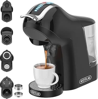KOTLIE EM-308A Macchina da caffè 5 in 1 con estrazione a freddo e a caldo per Nes Original/per D G/Caffè macinato/ESE (44 mm)/per a modo mio