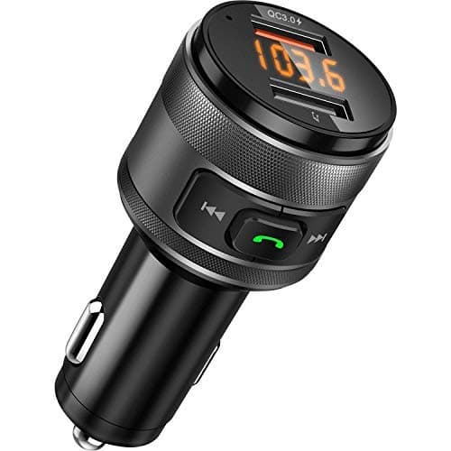 Trasmettitore FM, Vorstik Trasmettitore FM Bluetooth per Auto, Adattatore Radio Wireless QC 3.0 con Chiamata Vivavoce, Caricatore Doppio USB.