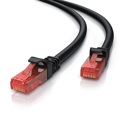 CSL - 5m Cavo di Rete di Alta qualitá - Cat.6 Ethernet Gigabit LAN RJ45-10 100 1000 Mbit s - Cavo Patch - UTP - Compatibile con Cat.5 Cat.5e Cat.7 - Nero da 5 Metri
