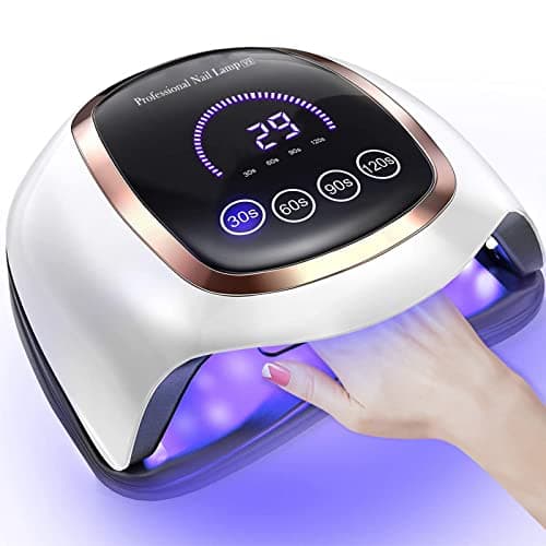 NAXBEY Lampada UV Led Unghie Professionale, Lampade Led Unghie in Gel da 168 W con Touch Screen LCD Grande da 7,5''/4 Impostazioni Timer/Sensore Automatico, Fornetto Unghie per Uso Domestico