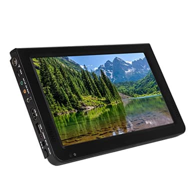 TV LED Portatile da 10 Pollici, Mini Monitor TV HD 1080P con Antenna per Campeggio All'aperto, Supporta Ingresso USB AV HDMI SD, Alimentazione a Batteria Ricaricabile, Funzione di