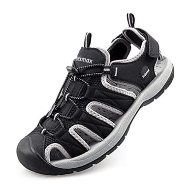 Knixmax Sandali Sportivi Estivi Donna Traspirante All'aperto Antiscivolo Escursionismo Scarpe da Trekking Passeggiata Arrampicata Nero EU37