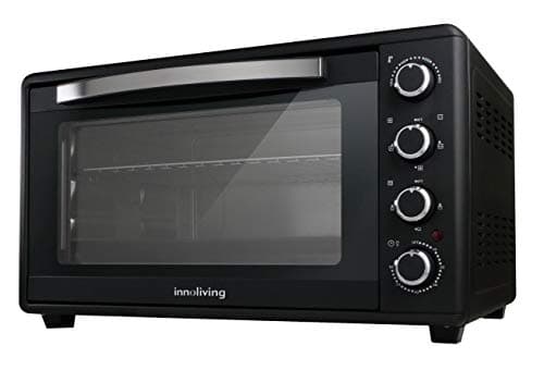 Innoliving Forno Elettrico Ventilato con Girarrosto, Capacità 60 Litri Potenza 1600W, Temperatura Regolabile fino a 230° 4 Funzioni con Timer, Autospegnimento e Segnale Acustico, 5 Accessori Inclusi