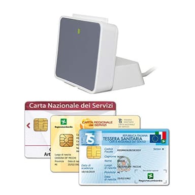 Internavigare uTrust 2700R con Base Verticale - Lettore USB per Carta Nazionale dei Servizi (CNS), Tessera Sanitaria (TSN), Firma Digitale e Altre Applicazioni con Smart Card