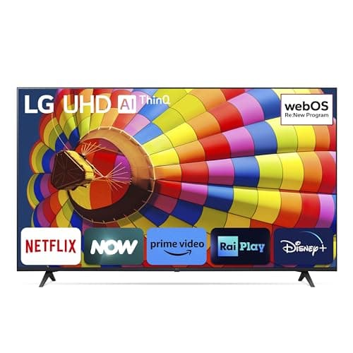 LG UHD 50'', Serie UT8000 2024, 50UT80006LA, Smart TV 4K, Ultra HD, Processore α5 Gen7, 20W, 3 HDMI, HDR10 Pro, Filmmaker Mode, Game Optimizer, Alexa, Wi-Fi, webOS 24, Telecomando Puntatore