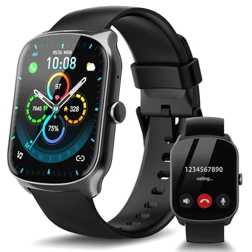 STECEi Smartwatch Uomo Donna, Schermo Curvo HD da 1,95'' Orologio Smartwatch con Effettua/Risposta Chiamate, 110+Sportive Smart Watch con Contapassi/Sonno/Cardiofrequenzimetro, Impermeabile IP68, Nero