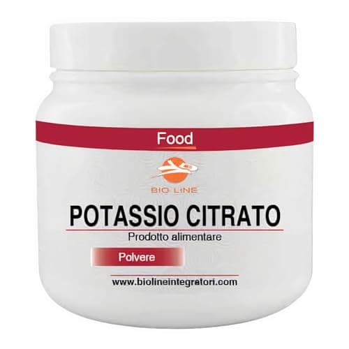 Potassio Citrato in Polvere Solubile Barattolo da 250 g, Polvere Alimentare Adatta per Attività Sportiva, Puro Senza Zuccheri ed Eccipienti, Polveri Alimentari