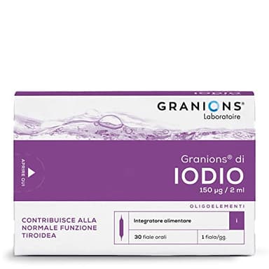 Iodio Integratore 150 µg | Contribuisce alla Normale Funzione Tiroidea | Integratore Alimentare | Metabolismo dei Lipidi | Tiroide | 30 Fiale | Iodio Puro | Durata 1 Mese | Laboratoire des Granions