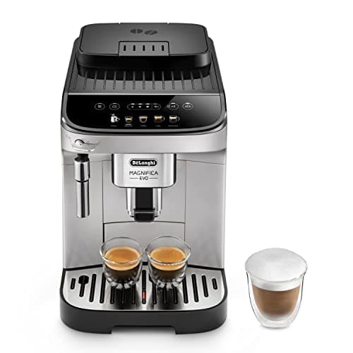 De'Longhi Magnifica ECAM292.33.SB, Macchina da caffè Automatica, Chicchi macinati al momento, 4 Bevande One Touch, Montalatte classico, Spegnimento Programmabile, Argento