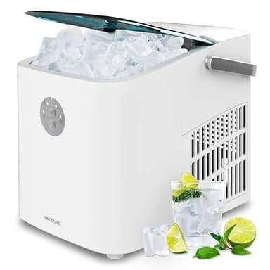 Cecotec Macchina Ghiaccio 12 Kg con Finestra Chillin' Ice 1200 Go. 120W, Ice Maker, Capacità Produzione Giornaliera 12 kg, Ghiaccio pronto in 6-8 minuti, 2 Dimensioni di Cubetti, Controllo Semplice