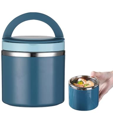 KBIBCK Contenitore termico, 1000ml Contenitore termico per alimenti caldi, Contenitore Termico con Manico, contenitore per alimenti, Thermos Alimenti Caldi in Acciaio Inox, Thermos per Alimenti