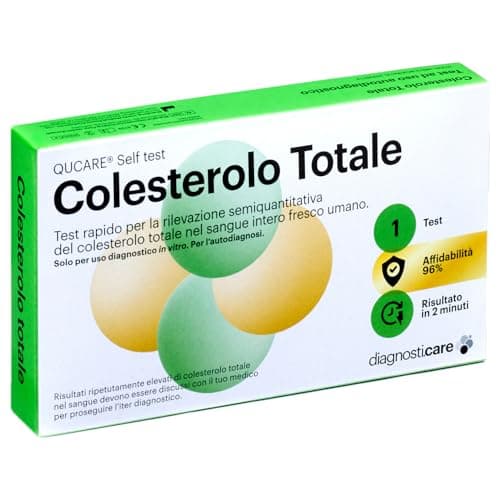 Misuratore del Colesterolo Totale Certificato CE 0483 - Test colesterolo fai da te semiquantitativo - Misuratore Colesterolo Professionale Registrato al Ministero della Salute Italiana