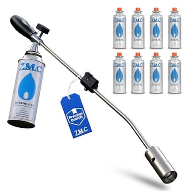 Diserbante Brucia Erbacce Unkrautreiniger Bruciatore + 8x Cartucce di Gas 227g MSF-1a Con Accensione-Piezo Dispositivo Infiammabile Pistola Spara Fiamma a Bunsen Ossidrica