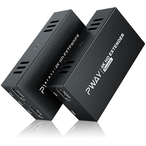 Extender HDMI su ethernet Cat5e Cat6, 60 m 4K @ 60Hz - Adattatore Ethernet HDMI Trasmettitore Ricevitore Ripetitore Balun Supporta Uscita Loop, IR, POC/POE, HDCP 2.2/1.4 YUV 44 HDMI2.0 EDID