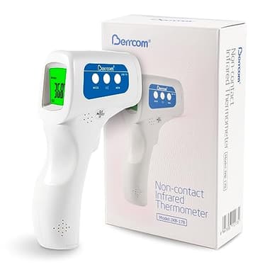 Berrcom Termometro Febbre Infrarossi Termometro Neonato Senza Contatto Termometro Digitale per la Fronte con Lettura Istantanea, Allarme Febbre